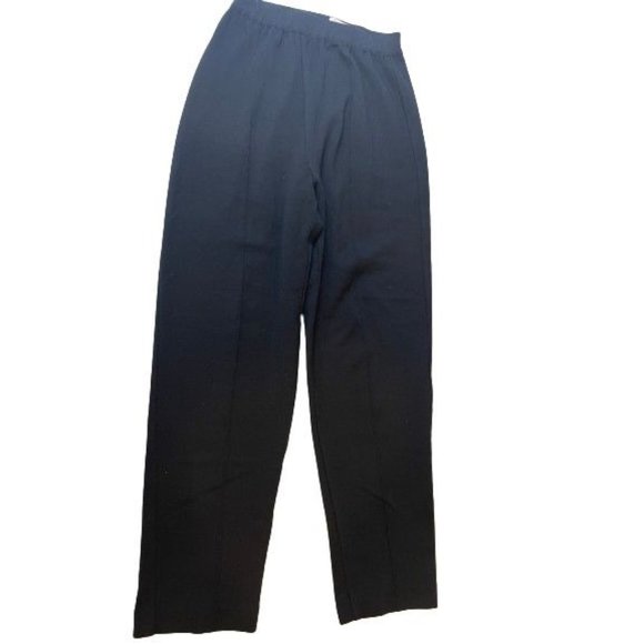 DINOVALIANO Womens Trousers Wool Pant Tapered Leg Elastic Waist Black Size 36 - Picture 1 of 10